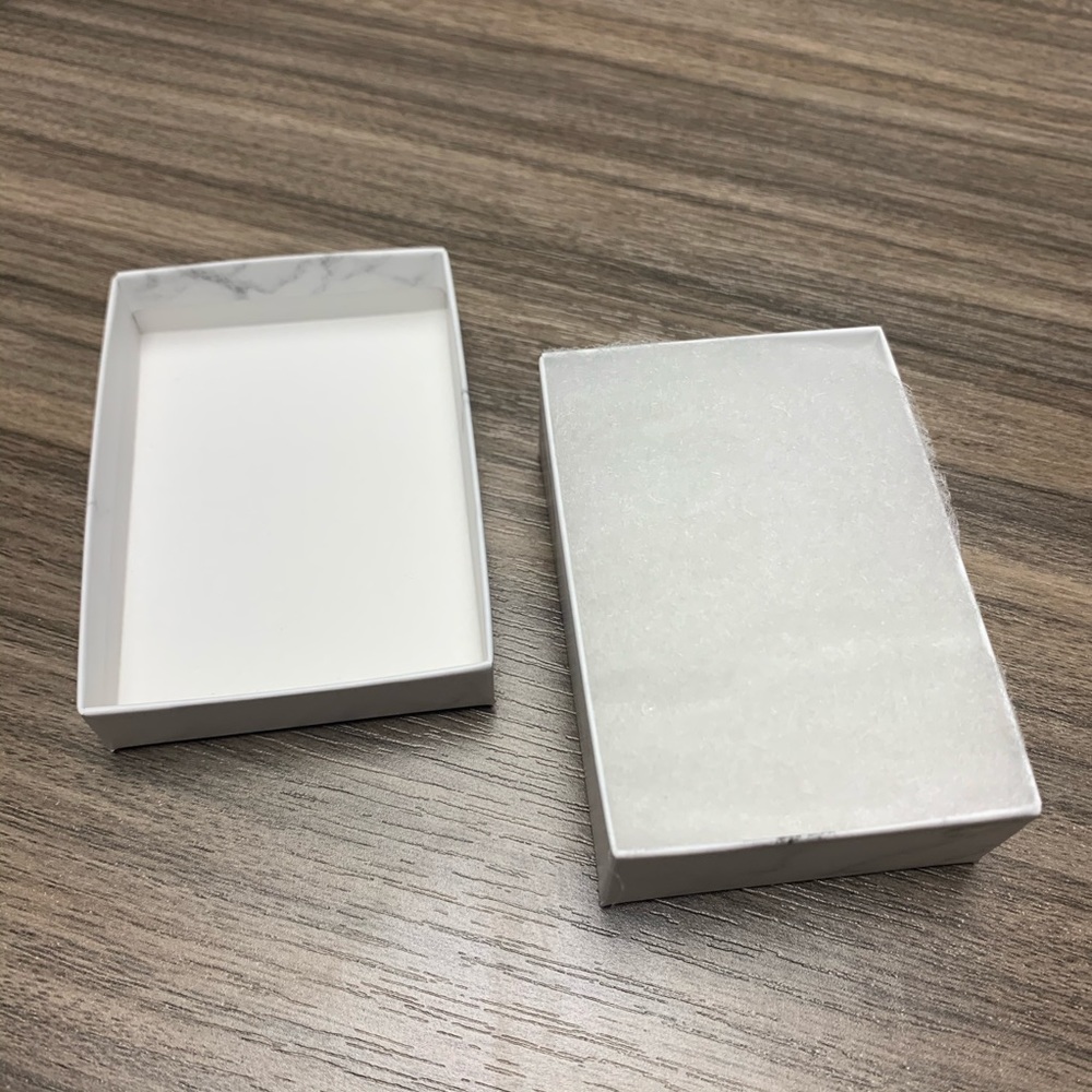 Jewelry Box Gift Cardboard Marble White Box 20 pc - Picture 3 of 4